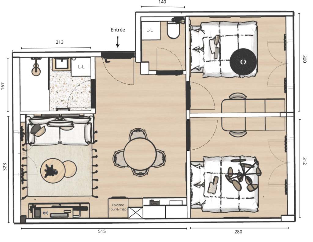 agencement plateau 1 : colocation