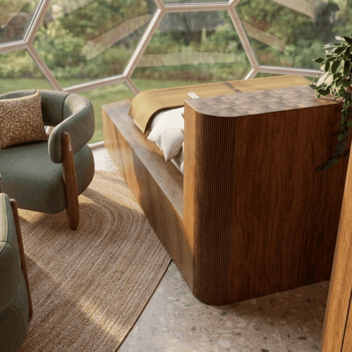 Aménagement intérieur d&rsquo;un dôme géodésique : un refuge en pleine nature