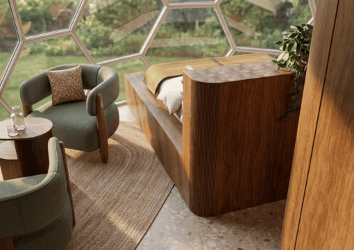 Aménagement intérieur d&rsquo;un dôme géodésique : un refuge en pleine nature