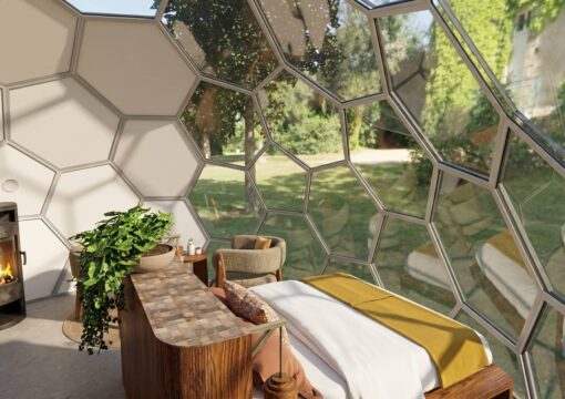 Aménagement intérieur d&rsquo;un dôme géodésique : un refuge en pleine nature