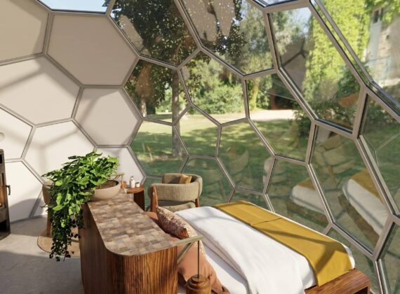 Aménagement intérieur d&rsquo;un dôme géodésique : un refuge en pleine nature
