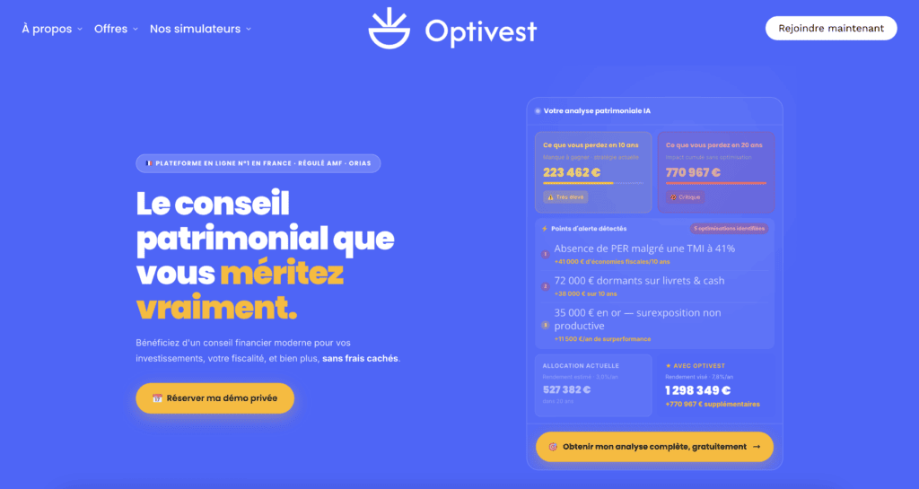 Optivest - Votre patrimoine, une seule plateforme en ligne