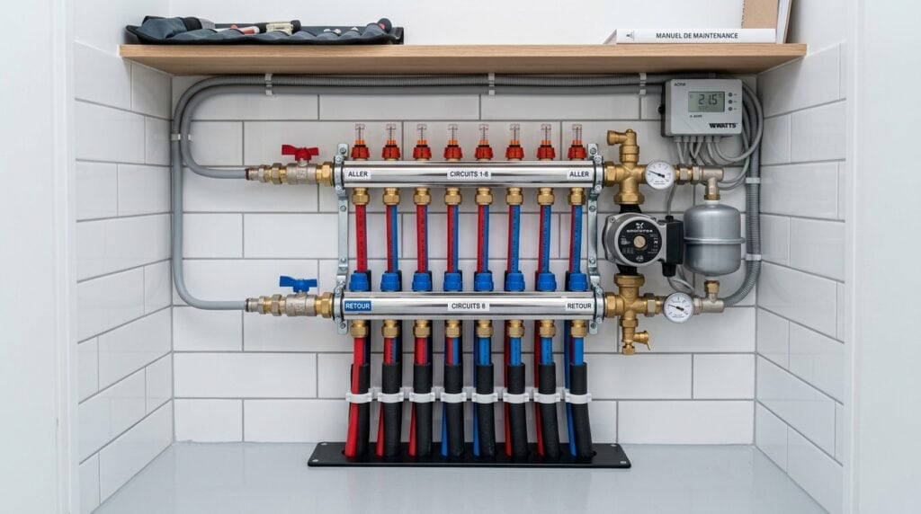 Collecteur de plancher chauffant propre et performant après désembouage