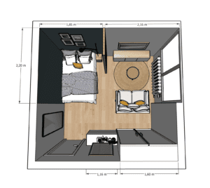 Agencement studio 20m2