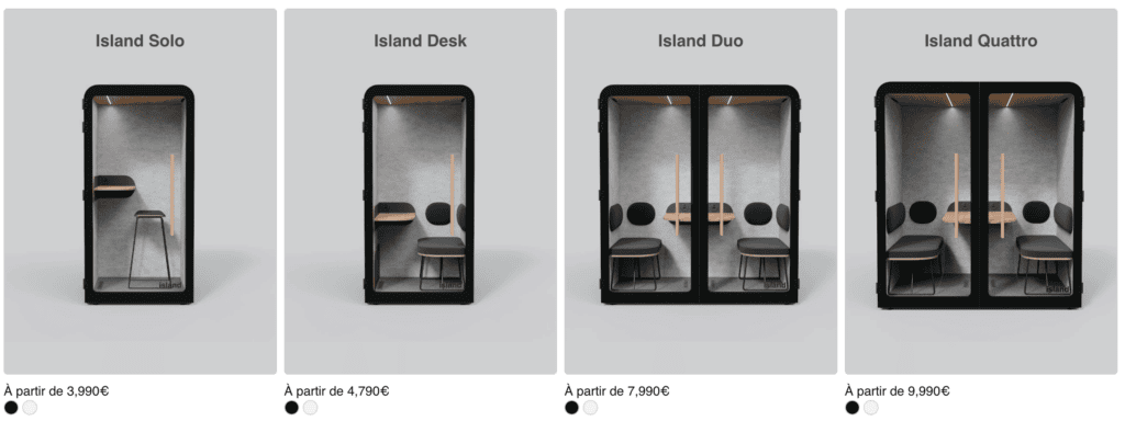 gamme work with island solo duo desk et quattro