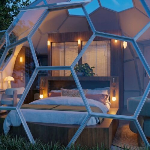 Aménagement intérieur d&rsquo;un dôme géodésique : un refuge en pleine nature