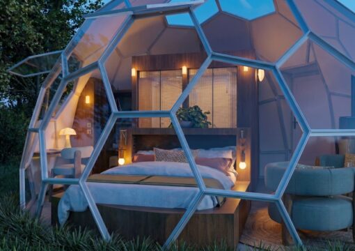 Aménagement intérieur d&rsquo;un dôme géodésique : un refuge en pleine nature