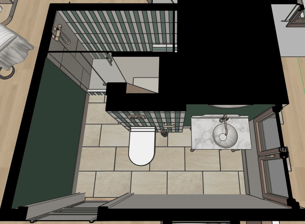 Agencement salle de bain sous pente