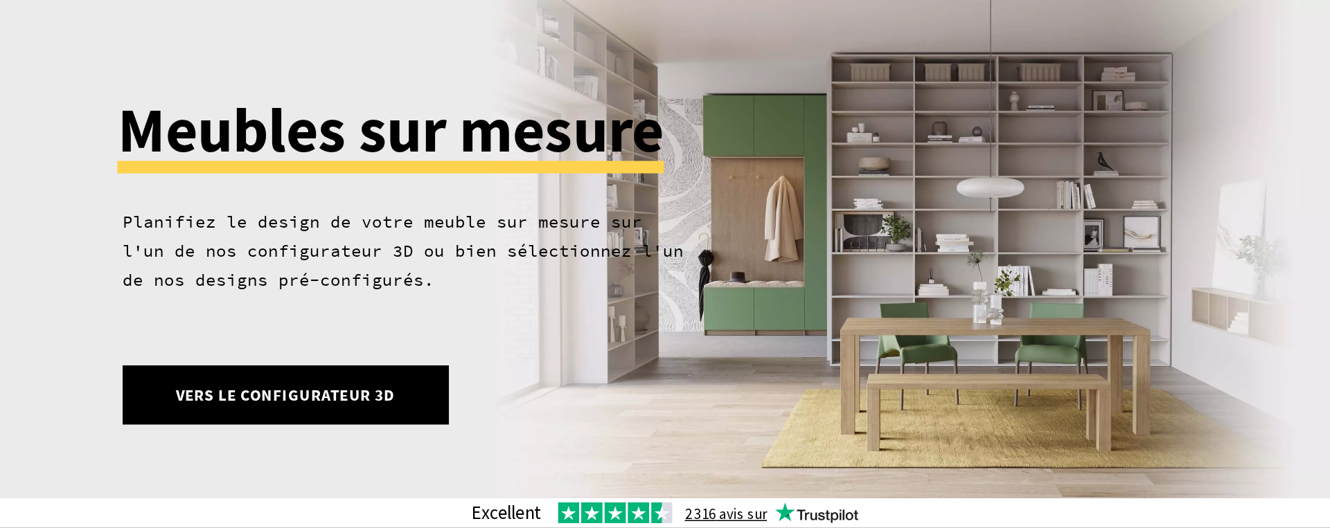 Configurateur 3D de meubles sur mesure Pickawood